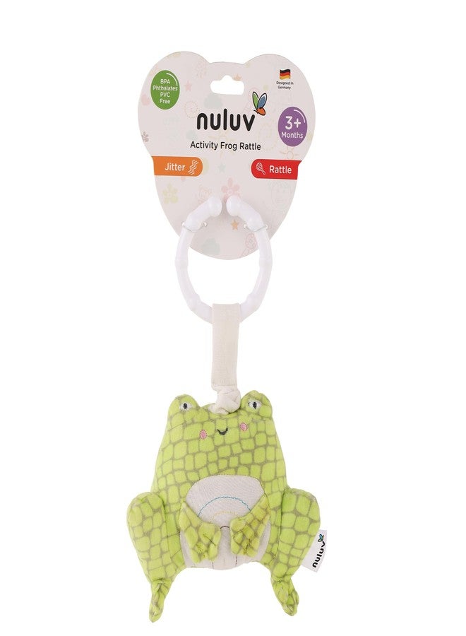 Nuluv Activity Frog Rattle, 2-in-1 Jitter and Rattle Toy for Babies, BPA-Free, Soft Plush, Sensory Development Hanging Toy for Crib, Stroller and Car Seat, for Babies 3+ Months - Image 1